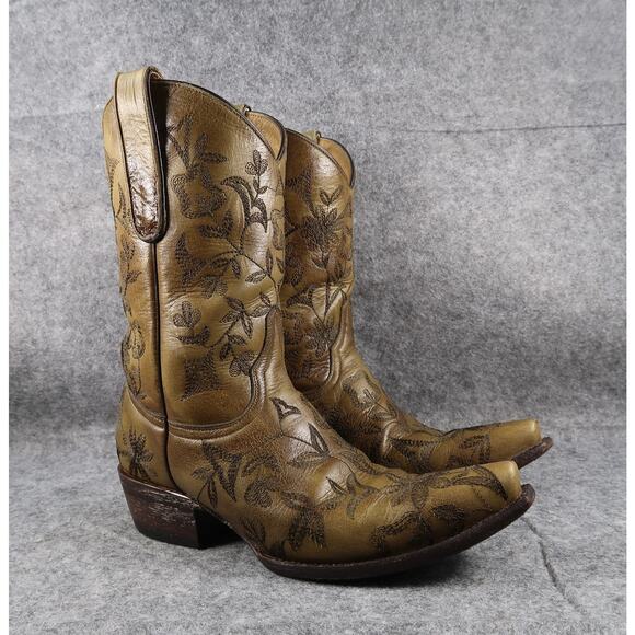 Old Gringo Boots Women 7 Western Floral Embroidered Yippee KiYay Leather Cowgirl - Picture 1 of 16